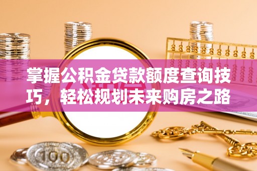 新河掌握公积金贷款额度查询技巧，轻松规划未来购房之路