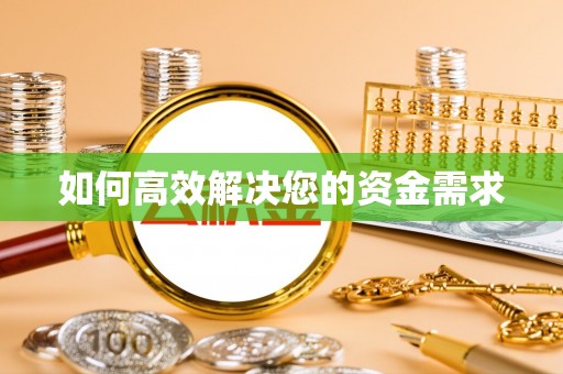 新河如何高效解决您的资金需求
